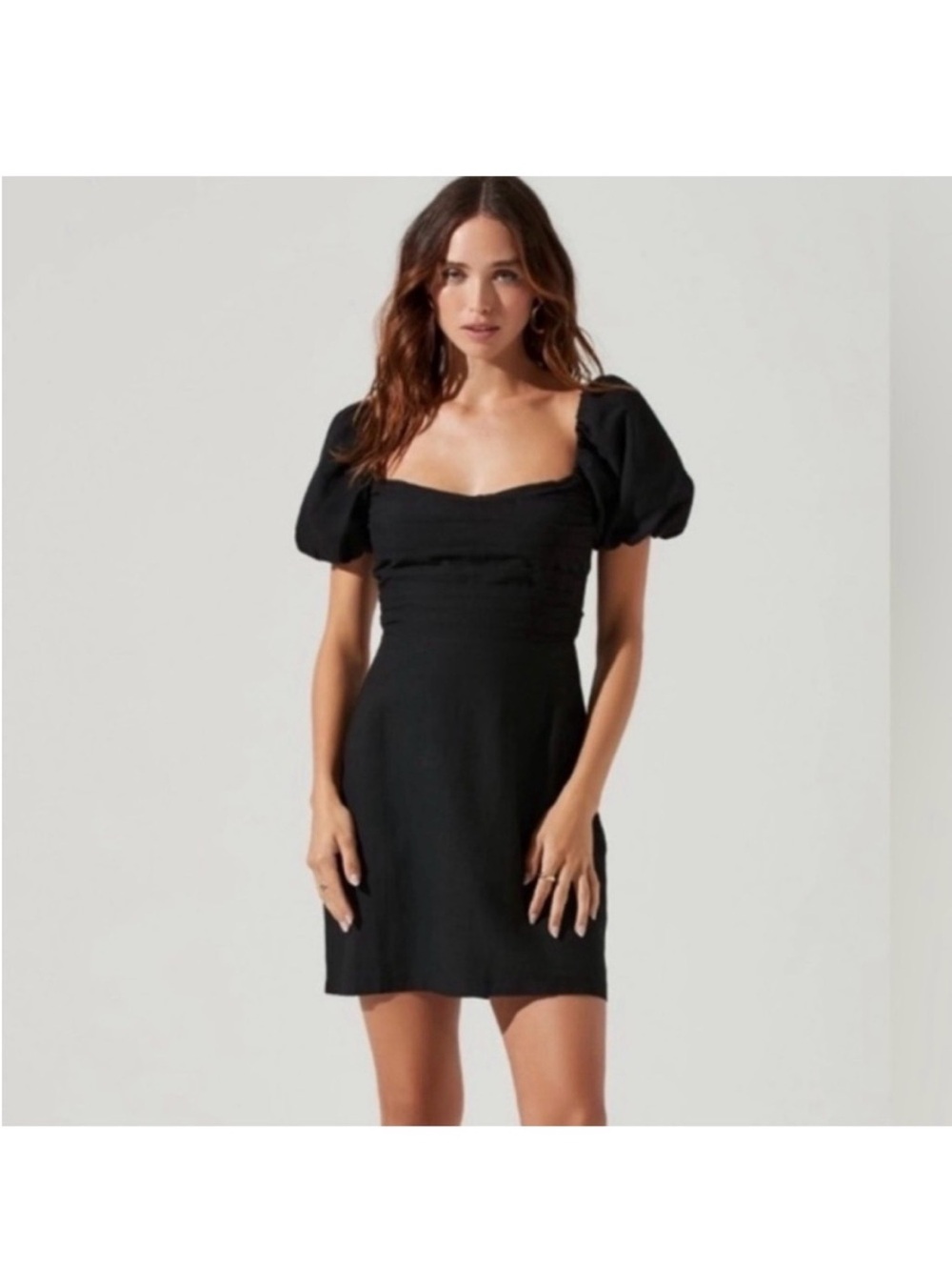ASTR The Label Women’s Black Puff-Sleeve Mini Dress Small